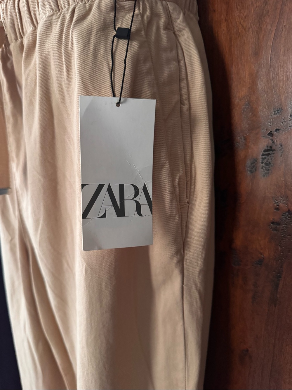 NWT Zara women’s Tan Drawstring Casual Pants - Picture 5 of 13